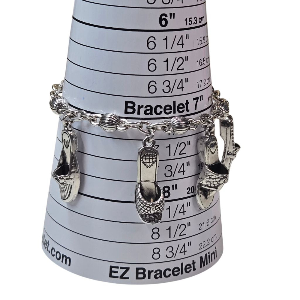 Brighton Bracelet Women's Silver Plated Shoe Charm Collectible Adjustable Size - Picture 5 of 8